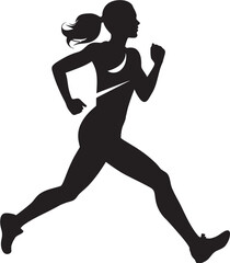 Fototapeta na wymiar Speedy Woman Runner Seal Agile Runner Girl Emblem