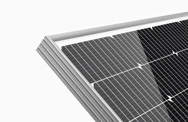 Close up of Solar Panel Isolated on White Background 3d illustration - obrazy, fototapety, plakaty