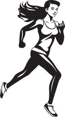 Elegant Runner Black Vector Logo Design for Woman Empowered Sprint Vector Icon of a Running Woman in Black