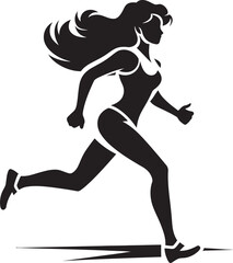 Swift Striding Woman Badge Quick Footed Female Runner Icon
