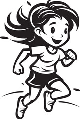 Stylish Elegance Black Vector Logo of Running Woman Fluid Femininity Womans Black Vector Running Icon