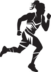 Swift Woman in Motion Symbol Monochrome Marathoner Insignia