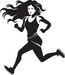 Fototapeta na wymiar Active Running Womans Crest Streamlined Sprinter Logo Design