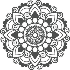 Free vector outline mandala for coloring Black and white. decorative round ornament.