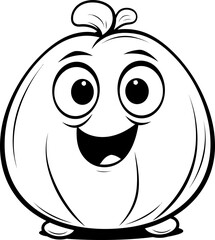 Potato vegetable vector image, coloring page