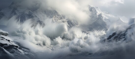 Himalayan avalanche - obrazy, fototapety, plakaty