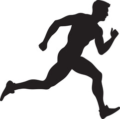 Powerful Momentum Running Athletes Black Logo Bold Speed Black Vector Icon for Male Runner