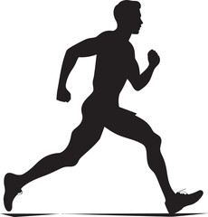 Quick Velocity Black Vector Logo for Male Runner Dynamic Sprint Male Black Vector Icon Design