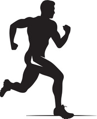 Fototapeta na wymiar Bold Speed Black Vector Icon for Male Runner Athletic Charge Male Black Vector Logo Design