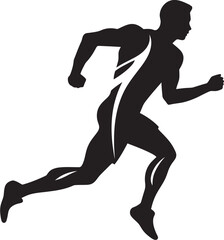 Fototapeta na wymiar Dynamic Charge Male Black Vector Icon Design Swift Flow Running Athletes Black Logo
