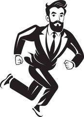 Powerful Stride Black Vector Icon for Male Runner Robust Charge Male Black Vector Logo Design