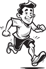 Obraz premium Robust Charge Male Black Vector Logo Design Sturdy Sprint Running Male Persons Black Icon