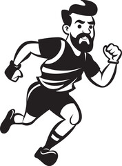 Quick Stride Black Vector Icon of Male Runner Impactful Rush Male Black Vector Logo Design