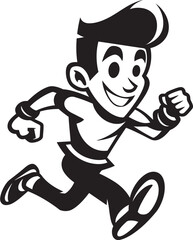 Dynamic Charge Male Black Vector Icon Design Swift Flow Running Mans Black Logo