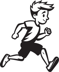 MomentumMan Black Vector Logo of Running Male Athlete VigorousPace Male Persons Black Logo