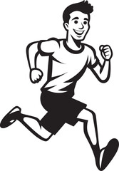 VigorousPace Male Persons Black Logo SwiftSpeedster Black Vector Icon for Male Runner