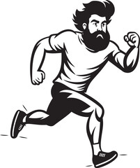 SmoothStrider Running Mans Black Logo SwiftSprinter Black Vector Icon of Male Athlete