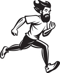 ElegantSprint Running Male Persons Black Icon AmpedRunner Black Vector Logo for Male Jogger