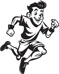 QuickStrider Black Vector Icon of Male Runner ImpactfulSprint Male Black Vector Logo Design