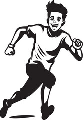 AccelerateMan Black Vector Logo for Male Sprinter DynamicDrive Male Black Vector Icon Design