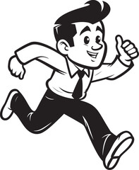 ImpactfulSprint Male Black Vector Logo Design ElegantPacer Running Male Persons Black Icon