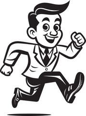 Quick Stride Black Vector Icon of Male Runner Dynamic Strides Black Vector Logo of Running Male Figure