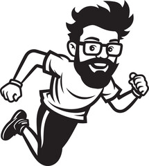 Accelerated Velocity Black Vector Logo for Male Runner Dynamic Charge Male Black Vector Icon Design