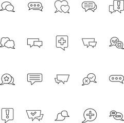 Speech Bubble Vector Line Icons Set. Perfect for design, infographics, web sites, apps - obrazy, fototapety, plakaty