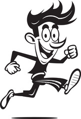 Swift Flow Running Athletes Black Logo Quick Stride Black Vector Icon of Male Runner
