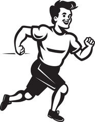 Fototapeta premium Stylish Dash Male Black Vector Icon Design Fluid Motion Running Mans Black Logo