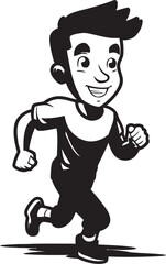 Fototapeta premium Powerful Momentum Running Mans Black Logo Bold Speedster Black Vector Icon for Male Runner