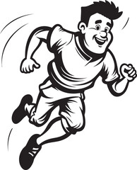 Elegant Sprint Running Male Persons Black Icon Athletic Rush Black Vector Logo for Male Runner