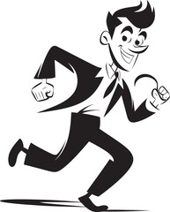 Sturdy Sprint Running Male Persons Black Icon Accelerated Velocity Black Vector Logo for Male Runner