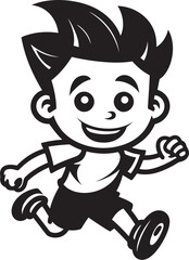 Quick Stride Black Vector Icon of Male Runner Impactful Rush Male Black Vector Logo Design