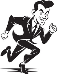 Robust Charge Male Black Vector Logo Design Sturdy Sprint Running Male Persons Black Icon