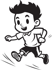 Swift Flow Running Mans Black Logo Quick Stride Black Vector Icon of Male Runner