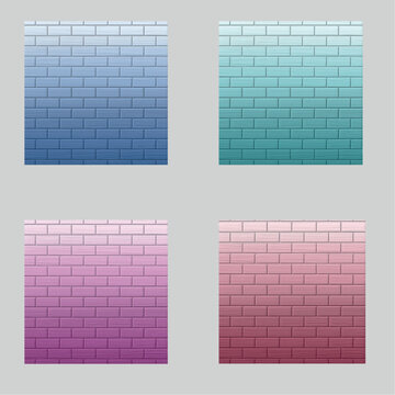 Vector images of different types of walls.