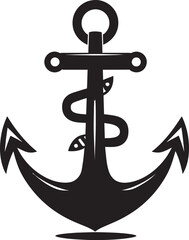Seafaring Traditions Ship Anchor Black Vector Logo Historic Maritime Black Anchor Vector