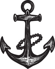 Seafarers Pride Black Anchor Icon Design Naval Heritage Ship Anchor Black Vector Logo