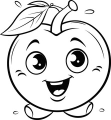 Tomato vegetable vector stock, coloring page