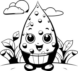 Tomato vegetable vector stock, coloring page
