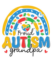 Proud autism grandpa autism day awareness autism child family love Autism Awareness SVG, Autism Vector, Autism SVG