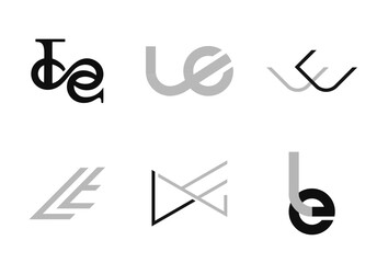 LE letter icon logo set graphic