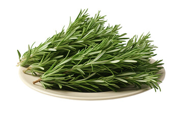 Fototapeta premium rosemary twigs on a plate, isolated