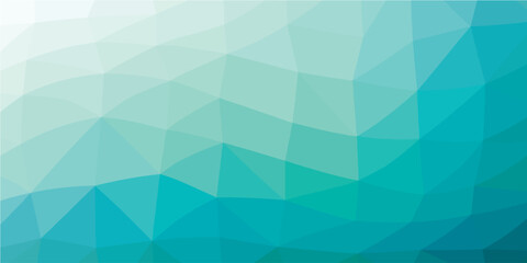 Blue green gradient polygon pattern. Low poly design
