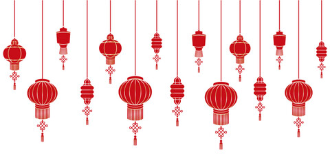Fototapeta na wymiar Illustration red and gold chinese lanterns for chinese new year vector 