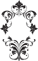 Blooming Affair Black Vector Emblem Floral Fusion Wedding Couple Symbol