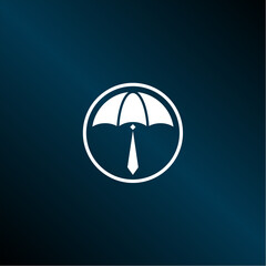umbrella logo combined with an elegant tie