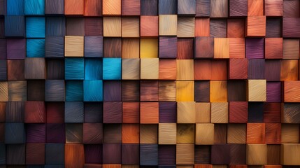 colorful wooden block pieces, beautiful wood fiber, AI Generative - obrazy, fototapety, plakaty