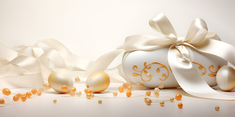 easter eggs and ribbon